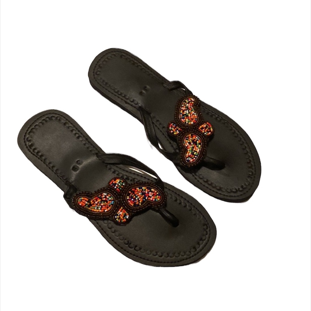 Leather woman’s flip-flop sandals